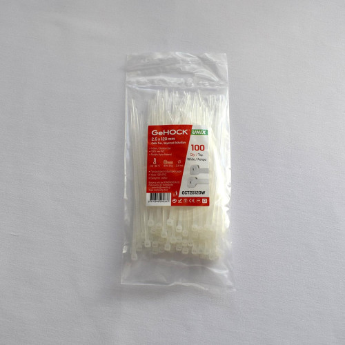 Δεματικά σε Λευκό Χρώμα 2.5x120mm 100 τεμ. GeHOCK