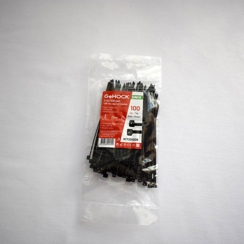 Δεματικά σε Μαύρο Χρώμα 2.5x100mm 100 τεμ. GeHOCK