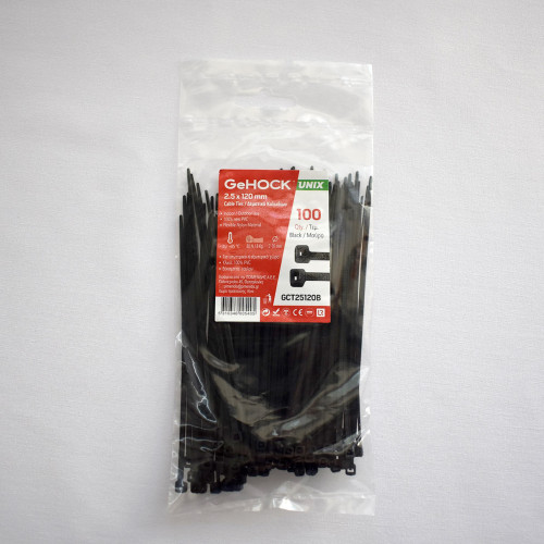 Δεματικά σε Μαύρο Χρώμα 2.5x120mm 100 τεμ. GeHOCK