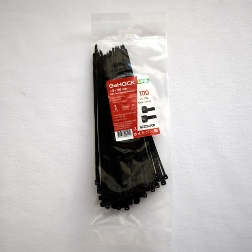Δεματικά σε Μαύρο Χρώμα 2.5x160mm 100 τεμ. GeHOCK
