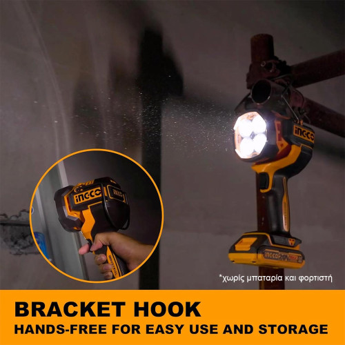 Προβολέας Εργασίας 20V Li-Ion SOLO 800-1400-2500 lumens