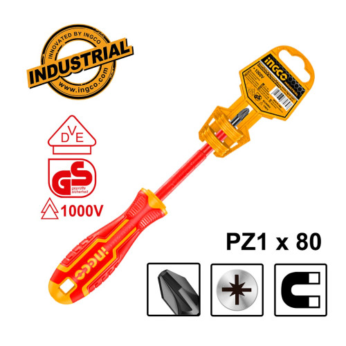 Κατσαβίδι Ηλεκτρολόγου VDE Σταυρού PZ1x80mm