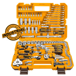 Εργαλεία Χειρός και Καρυδάκια 1/4"-1/2"-3/8'' Σετ 135 τεμ.